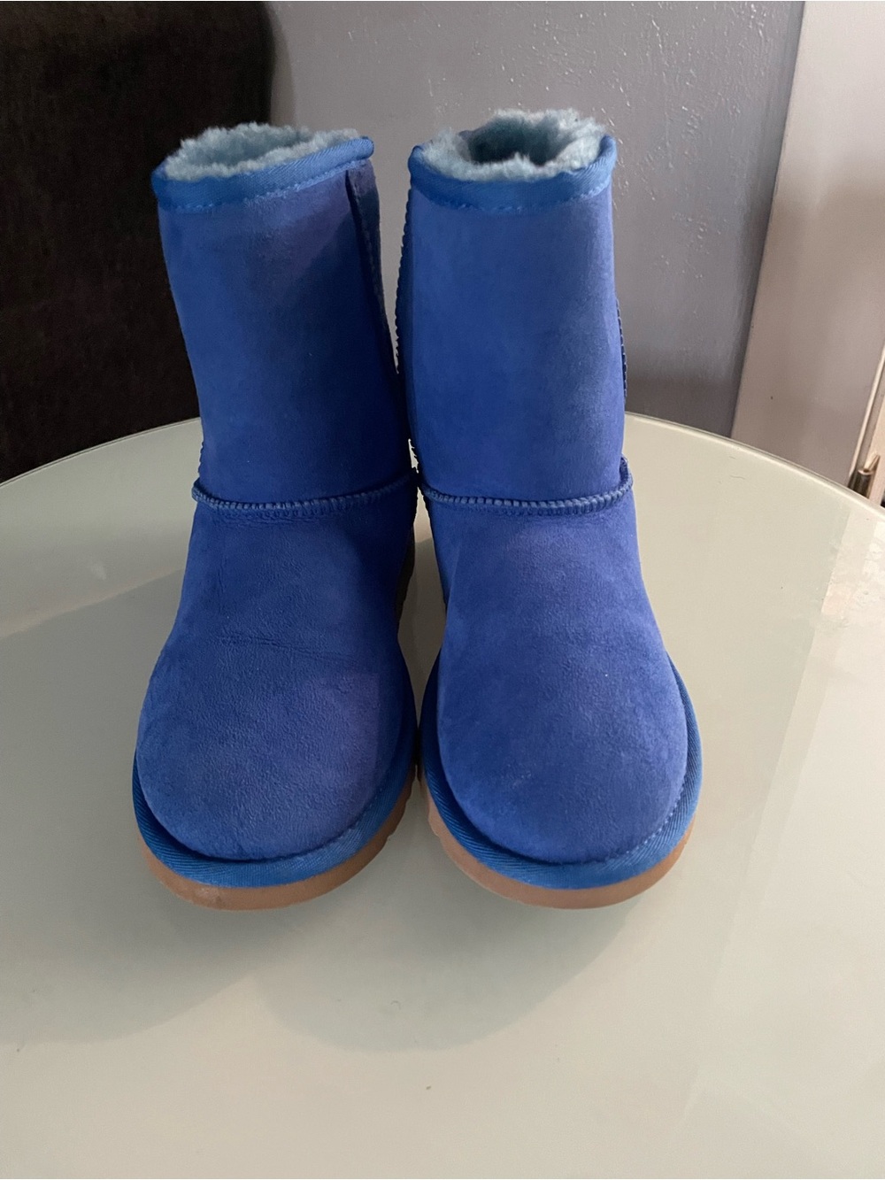 UGG Kids Royal Blue Suede Classic Short Boots